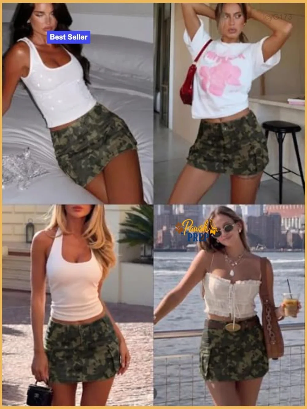 High Stretch Denim Cargo Skort - Y2K Mini Jeans Skirt Shorts with Pockets